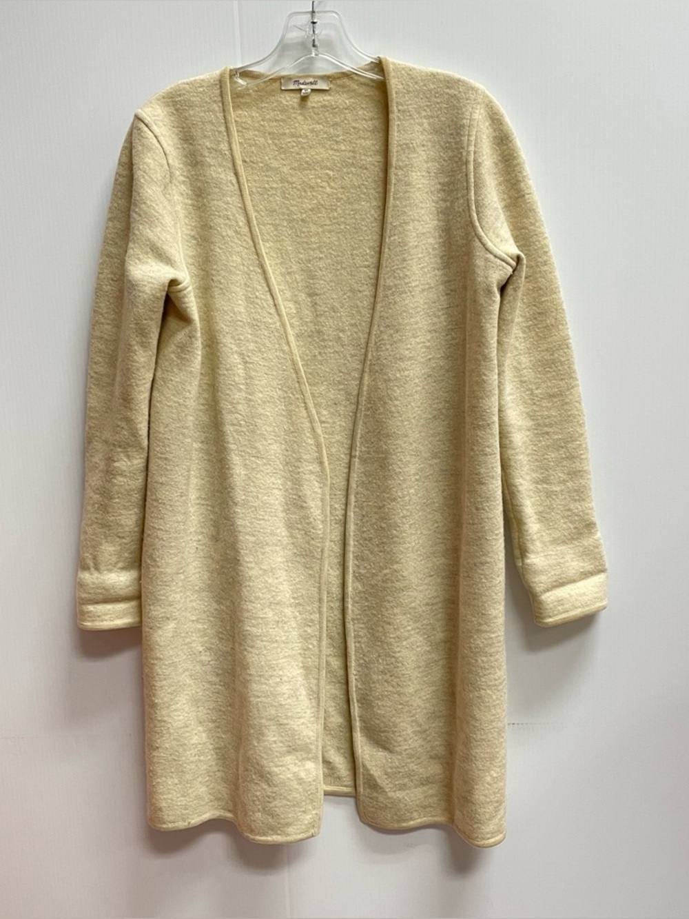 MADEWELL 100% MERINO WOOL CREAM & GRAY CARDIGAN SZ XS